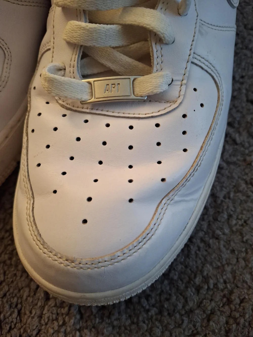 Nike Mens Classic White Air Force 1 Low-Top Sneakers Sz 12